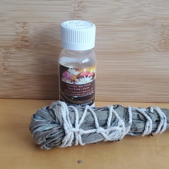 Celestial Spa Florals Room Oil + 100٪ Organic Lavender Sage Smudge - Picture 5 of 8